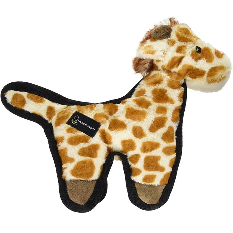 Hyper Pet Giraffe Tough Plush Dog Toy with Extra-dense stuffing so, still plush enough for cuddling when playtime is over.