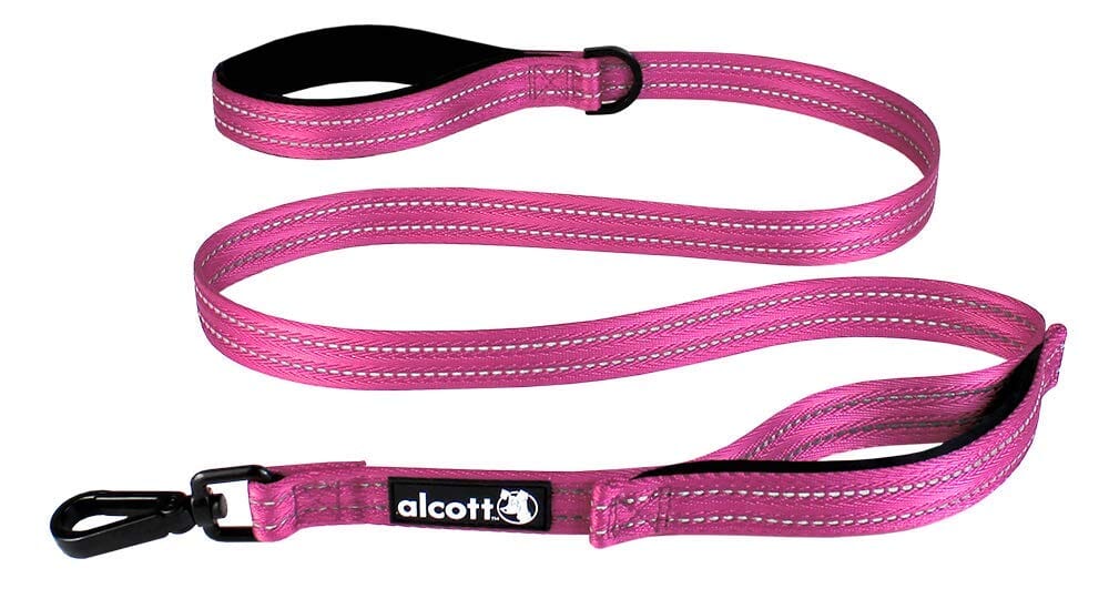 Traffic Leashes With Two Padded Handles Pet Supplies Alcott 1" wide nylon · 5' long Pink 