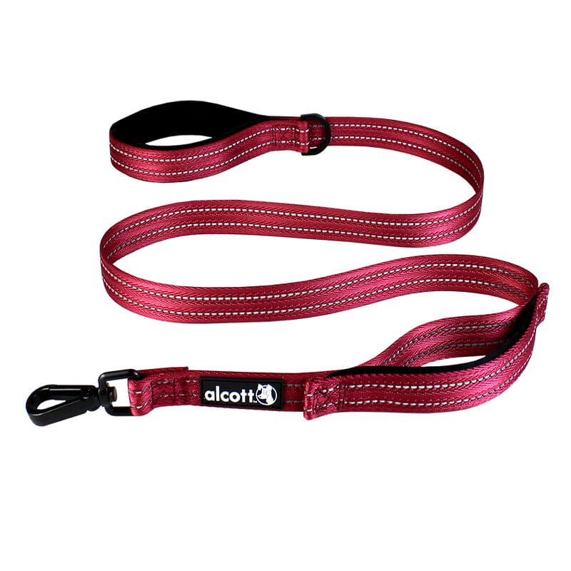 alcott Traffic Leashes With Two Padded Neoprene Handles with Super sturdy swiveling carabiner clip.